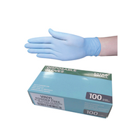 Economy Vinyl Gloves, Powder Free, Extra Small, 4.5g, Blue, 100/Box