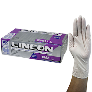 Out of Date, Lincon Biodegradable Latex Examination Gloves, AS/NZ, Powder Free, Medium, Cream Colour, 1,000 Pieces/Carton, Limited Stock