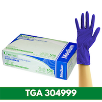 Universal FTU FIRST TIME USER PROMO Nitrile Exam Gloves, ASTM Standard, Powder Free, EN374 Cobalt Blue, HACCP Grade, Medium, 100/Box Box