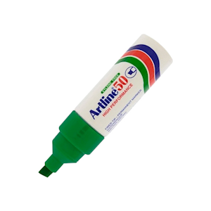 Artline 50 Permanent Marker, 6mm, Chisel Point, Green, 12/Box Pack