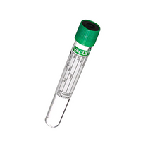 Greiner Vacuette Tube with Green Cap and Black Ring, 9ml, Lithium Heparin, 50/Pack Carton
