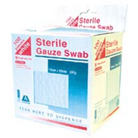 Out of Date, Gauze Swabs, 10x10cm, 8ply, White, 100pctCotton, 1/PK, Loose, Original Unopened Condition, Price Discounted, While Stocks last Each