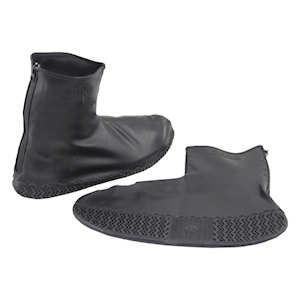 Gubba Silicon Black Overboots, with Zipper, Mens US 5.5 to 7 / Womens US 4 to 8.5, Medium, Non-Slip Grip Sole, Waterproof, 1 Pair/Pack Pair