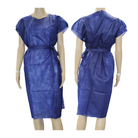 Livingstone Long Sleeve Isolation Gown w/ Tie, X-Ray, Water Resistant Dust Coat,Nonwoven, Lvl 1, 40gsm, Dark Blue, 1/Bag, 100/Carton Carton