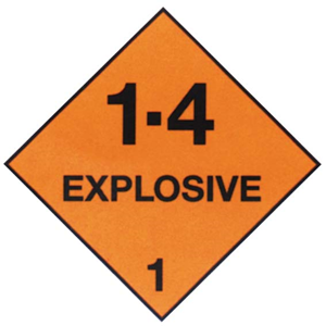 Sticker Class1 'Explosive 1.4' Paper, 50x50mm, 25/Roll Roll