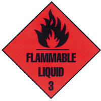 Labtek Sticker Class 3, Flammable Liquid, Biodegradable Paper, 50 x 50mm, 1,000 Pieces/Roll Roll