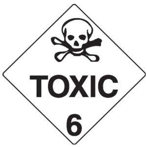 CLASS 6 "TOXIC" METAL SIGN Each