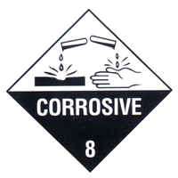 Sticker Class 8 "Corrosive" Biodegradable Paper, 50 x 50mm, 250/Roll Roll