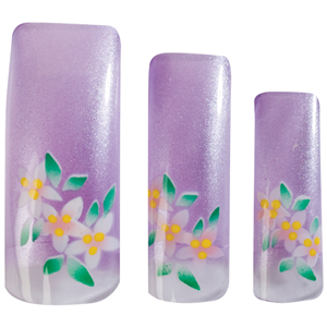 Hawley Tips Air Brushed Purpleshimmer with 3 Flowers - 70/pk Pack