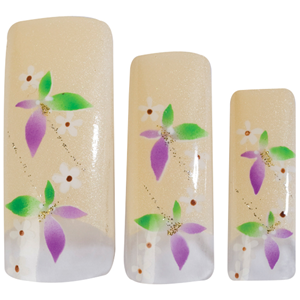HAWLEY TIPS AIR BRUSHED YELLOWPURPLE GREEN FLOWERS - 70/PK Pack