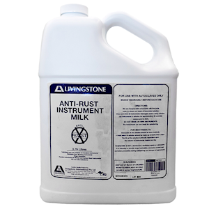 Livingstone Anti-Rust and Anti-Stain Instrument Milk, 3.79 Litres (1 Gallon) MSDS on Label,