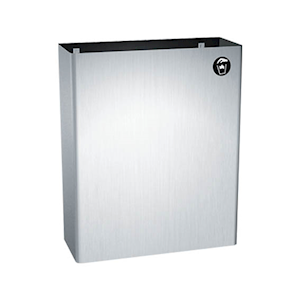 JD Macdonald Surface Mounted Waste Bin, 25L, 150(L) x 356(W) x 457(H) mm, Stainless Steel, Each Each