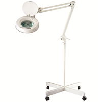 Magnifying Beauty Lamp, Shadowless with LED Cold White Light Bulb, 5 Dioptre with Handle, with Lens Cover, on Mobile Pedestal Floor Stand Carton