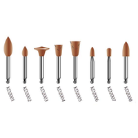 Kenda Amalgam Pre-Polishing, No. 2008, 5 x 10mm, Medium Point, Right Angle, Brown, 6/Pack Pack