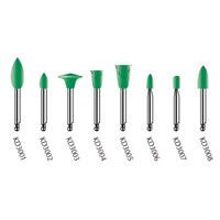 Kenda Amalgam Hi-Shine Polishing, No. 3007 3 x 6mm, Small Cone, Right Angle, Green, 6/Pack Pack