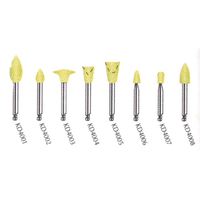 Kenda Composite Microfill Pre-Polishing, No. 4001, 5.4 x 13mm, Large Flame, Right Angle, Yellow, 6/Pack Pack