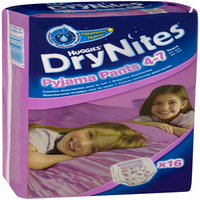 Huggies Pull Ups Dry Nites Girls 4-7 Years 16Pants/Pk 4Pk/Ct Carton
