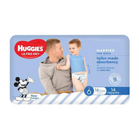 Huggies Ultra-Dry Nappies,Size 6, 16kg & Over,Junior,Boy, 14 Pieces/Pack