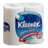 Kleenex Kitchen Towels, Twin Pack, White, 60 Sheets/Roll, 2 Rolls/Pack, 6 Packs/Carton Carton