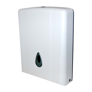 Livingstone Ultraslim Compact Towel Dispenser, 26(L) x 7.5(W) x 32(H) cm, Wall Mountable with Lock, Plastic, White and Grey, Each Each