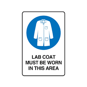 Livingstone Safety Signs, Lab Coats Must Be Worn, 600 x 450mm, Polypropylene, Each Each
