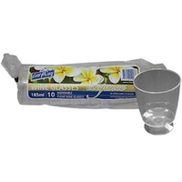 Castaway Plastic Wine Glass, 185ml, Clear, 10/Pack Pack