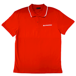 Livingstone Polo T-Shirt, 100pct Cotton, 45+ Thread Count, 220GSM Yarn Weight, Large, Red, Each Each