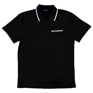 Livingstone Polo T-Shirt, 100pct Cotton, 45+ Thread Count, 220GSM Yarn Weight, Small, Black, Each Each