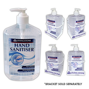 Livingstone Antibacterial Hand and All-Purpose Sanitising Gel, 75pct Ethanol Ethyl Alcohol with Pump Dispenser, No Colouring, 1 Litre, Each Each