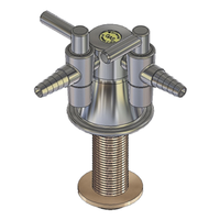 Laboratory Tapware, Type 40 2 Way Gas Turret, 90 Degrees Push Turn, Each Each