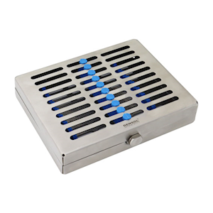 Livingstone Dental Sterilisation Cassette, 185 x 85 x 25mm, Holds 5 Instruments, Blue, Each Each