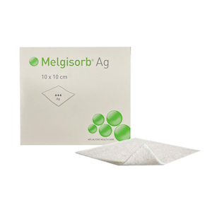 MOlnlycke Melgisorb Alginate Absorbent Ag, 10 x 10cm, 10 Pieces/Box Box