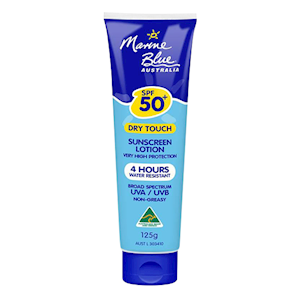 Marine Blue Sunscreen Lotion, SPF 50+ Dry Touch, 125mL, 4-Hour Water Resistant, UVA/UVB Protection, Quick-Absorbing, Non-Greasy, Each Each