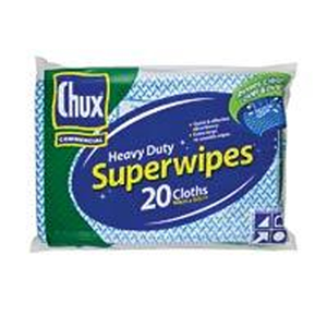 Chux Heavy Duty Superwipes, 60 x 60cm, Blue, 100 Cloths/Carton Carton