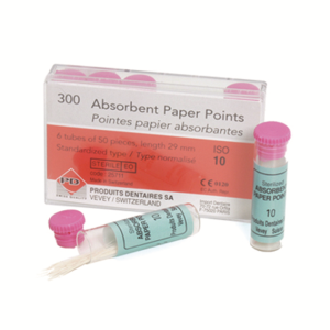 PD Absorbent Paper Points, ISO Size No. 100, Biodegradable, Sterile, Yellow, 50/Vial, 6 Vials/Pack Pack