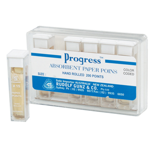 Progress Absorbent Paper Points, ISO Size No. 45, Biodegradable, Sterile, White, 200/Pack Pack