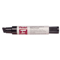 Pentel M180 Permanent Marker, Chisel Point, Black, Each Each