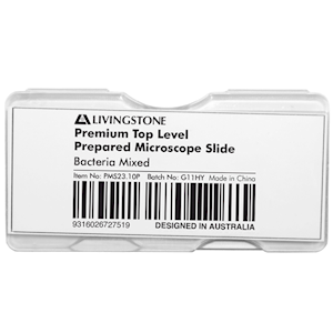Livingstone Premium Top Level Prepared Slide, Bacteria Mixed, Each Each