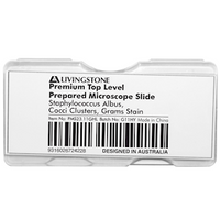 Livingstone Premium Top Level Prepared Slide, Staphylococcus Albus, Cocci Clusters, Grams Stain, Each Each