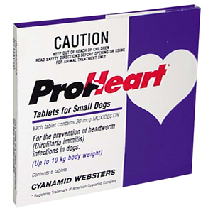 Proheart -10W (Bl) SML Dog 10cardsx6tabs Pack