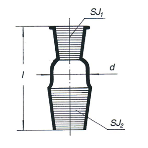 Mowbray Adapter, Reduction, Standard, Socket Joint 24/29, Cone 55/44, Borosilicate Glass, Australian, Each Each