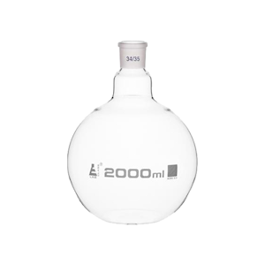 Flask, Round Bottom, 2000ml, Short Neck, 34/35 Socket Joint, Borosilicate Glass, Mowbray, Each Each