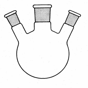 Round Bottle Flasks, 3 Necks Socket 14/23 Angled Socket 14/23 50ml Each