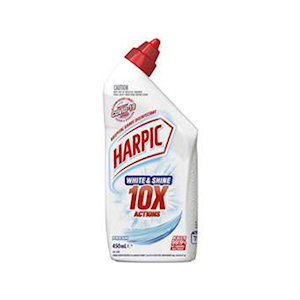 Harpic Toilet Bowl Cleaner Disinfectant Plus Bleach, 450ml, Hospital Grade, Each Each