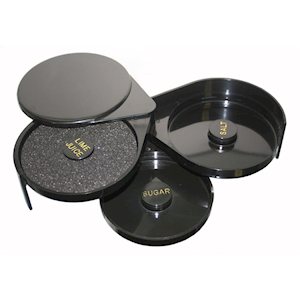 Posi-Pour Glass Rimmer, 3-Tier, 200 x 75mm, Black, Each Each