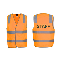 Livingstone High Visibility Safety Vest with Night Reflectivity, Customised Print Staff (Back), School Logo (Front), Small, Orange, Each Each