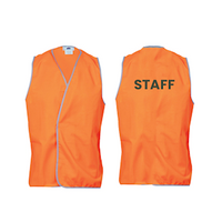 Livingstone High Visibility Safety Vest, Day Use,Customised Print Staff (Back), School Logo (Front), Extra Large, Orange, Each Each