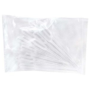 Samco Grad Transfer Pipettes 222-20S,1mL Large Bulb,5.8mL Capacity,15.5L cm,4.6Dmm Stem,Bulb Draw 3.4mL,25Drops/mL,Sterile,20/Pk Bag