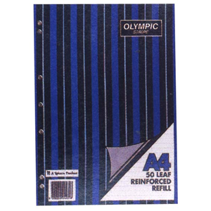 LOOSE LEAF REFILL A4 REINFORCED RULED 7MM 50/PK Pack
