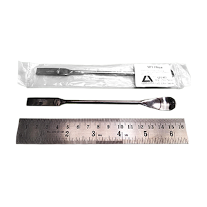 Livingstone Spatula, 155mm, 35 x 10mm Flat and 35 x 14mm Bent Ends, Stainless Steel, Each Each